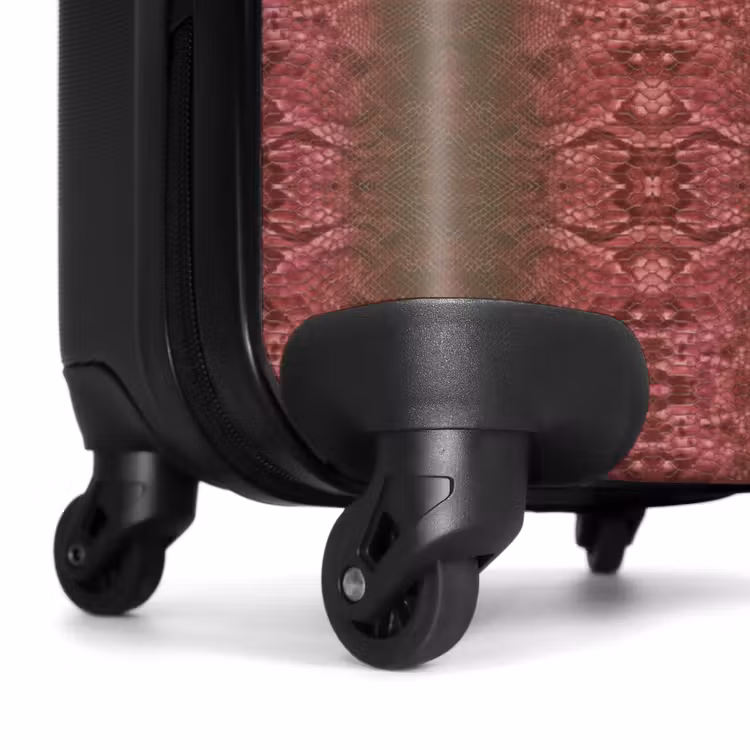 Valise - Peau de serpent brun-rouge avec des écailles symétriques — 6