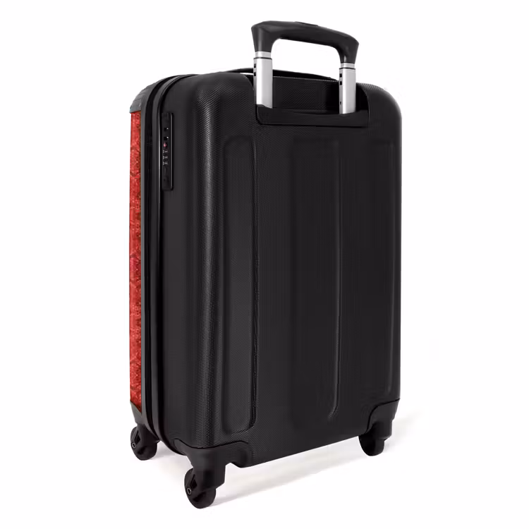 Valise - Peau de serpent d'un rouge profond avec une structure en écailles symétriques — 3