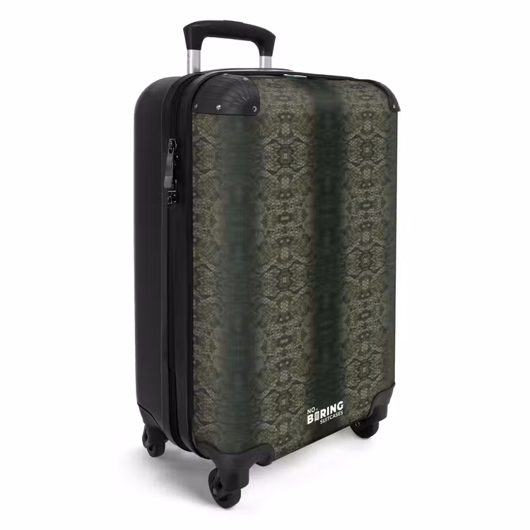Valise - Peau de serpent gris-vert avec structure d'écailles symétriques — 2