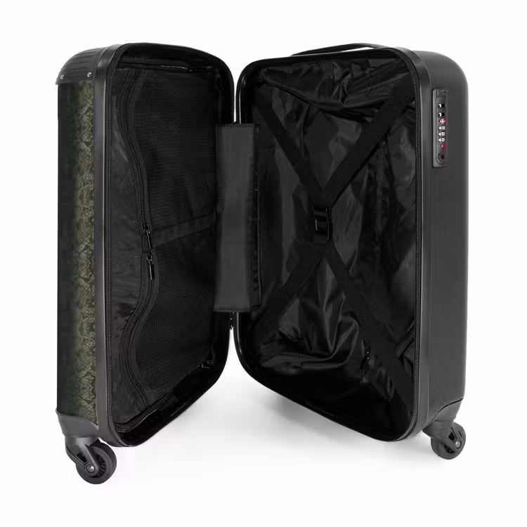 Valise - Peau de serpent gris-vert avec structure d'écailles symétriques — 4