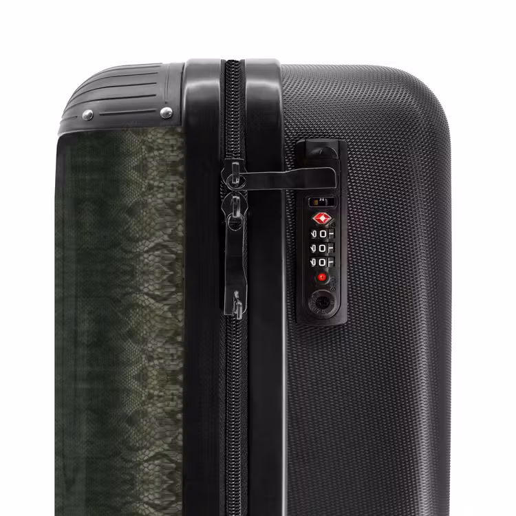 Valise - Peau de serpent gris-vert avec structure d'écailles symétriques — 5