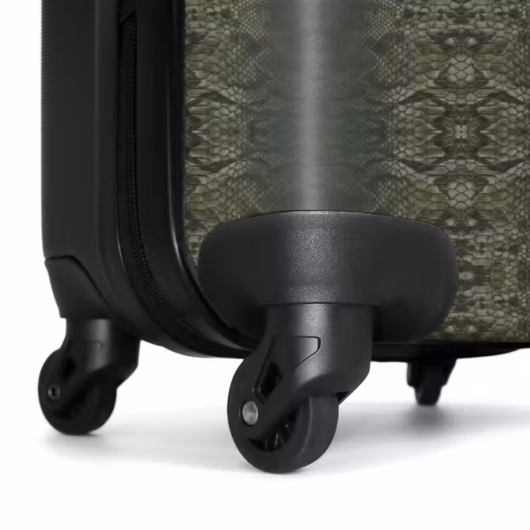 Valise - Peau de serpent gris-vert avec structure d'écailles symétriques — 6