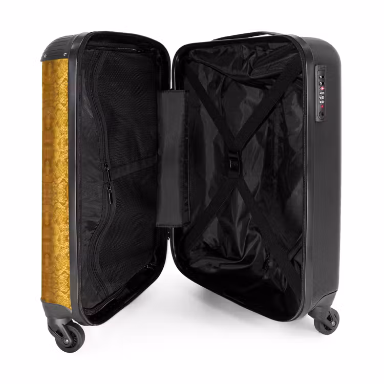 Valise - Peau de serpent jaune avec structure en écailles symétriques — 4