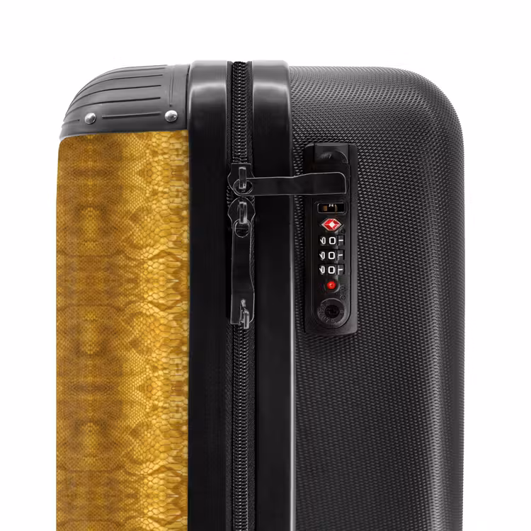 Valise - Peau de serpent jaune avec structure en écailles symétriques — 5