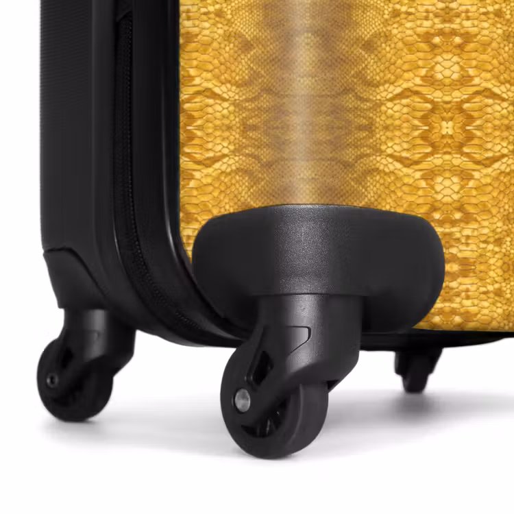 Valise - Peau de serpent jaune avec structure en écailles symétriques — 6