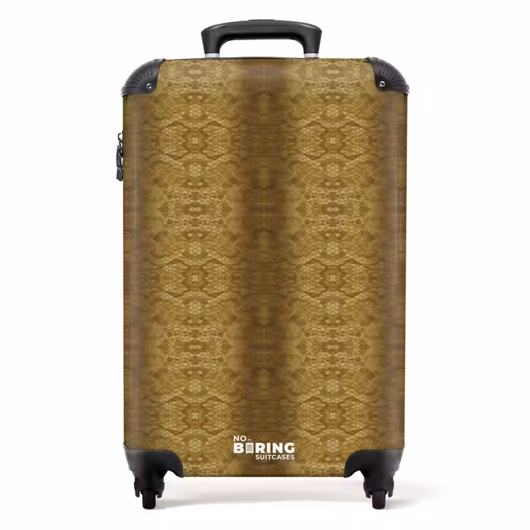 Valise - Peau de serpent jaune d'or avec structure symétrique en écailles — 1