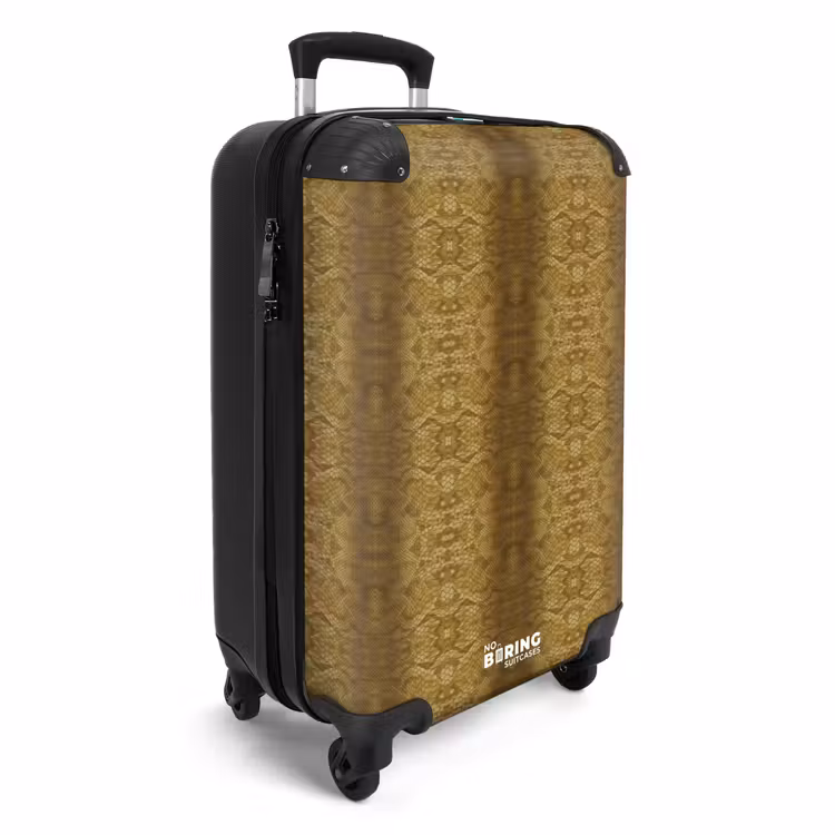 Valise - Peau de serpent jaune d'or avec structure symétrique en écailles — 2