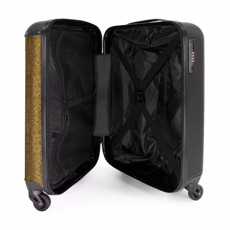 Valise - Peau de serpent jaune d'or avec structure symétrique en écailles — 4