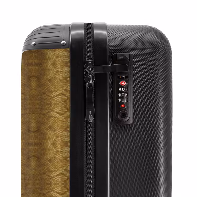 Valise - Peau de serpent jaune d'or avec structure symétrique en écailles — 5