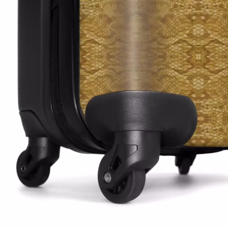 Valise - Peau de serpent jaune d'or avec structure symétrique en écailles — 6