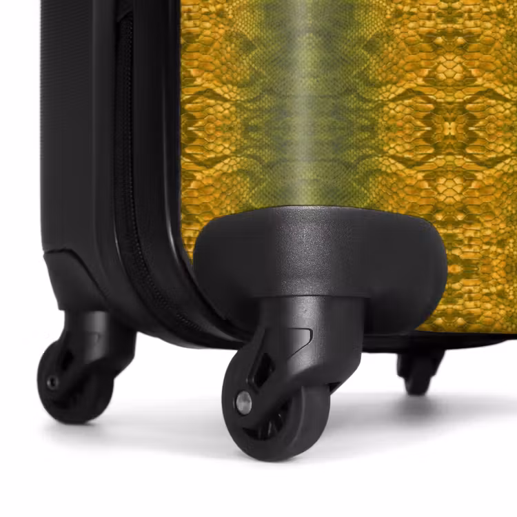 Valise - Peau de serpent jaune-vert avec structure symétrique en écailles — 6