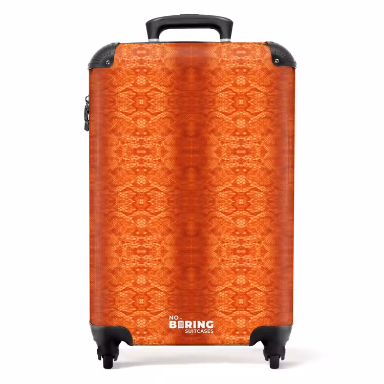 Valise - Peau de serpent orange avec structure en écailles symétriques — 1