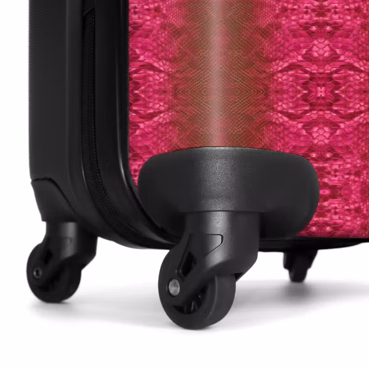 Valise - Peau de serpent rose vif avec structure en écailles symétriques — 6