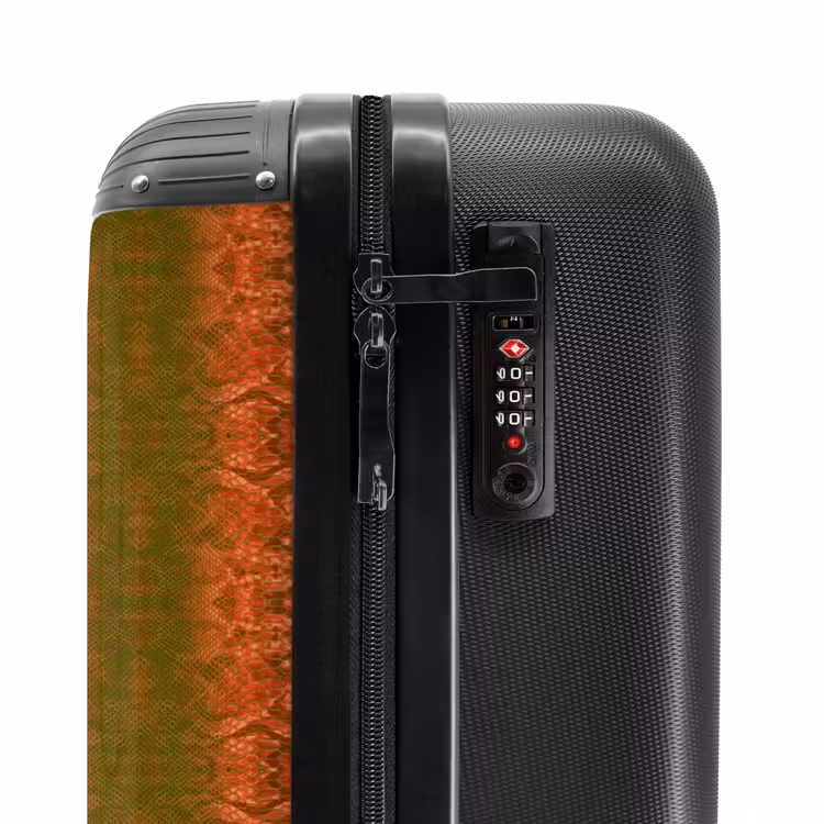 Valise - Peau de serpent rouge corail avec structure en écailles symétriques — 5