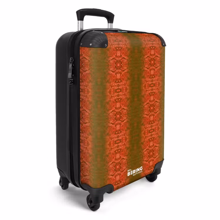 Valise - Peau de serpent rouge-vert avec structure en écailles symétriques — 2