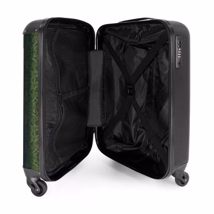 Valise - Peau de serpent verte avec structure en écailles symétriques — 4