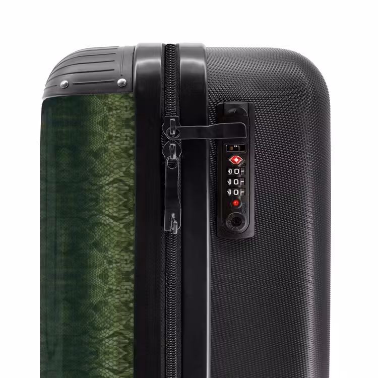 Valise - Peau de serpent verte avec structure en écailles symétriques — 5