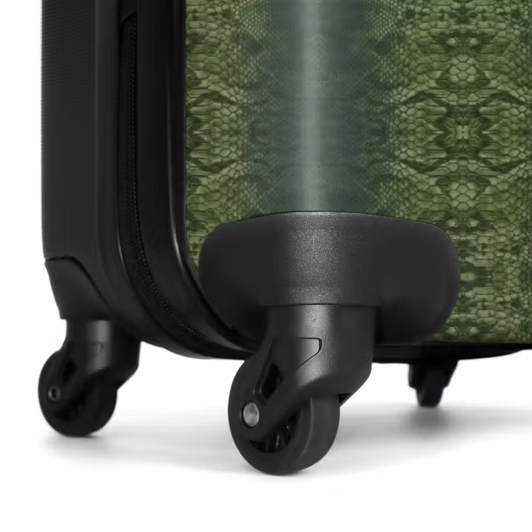 Valise - Peau de serpent verte avec structure en écailles symétriques — 6