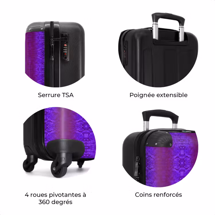 Valise - Peau de serpent violette à écailles symétriques — 7