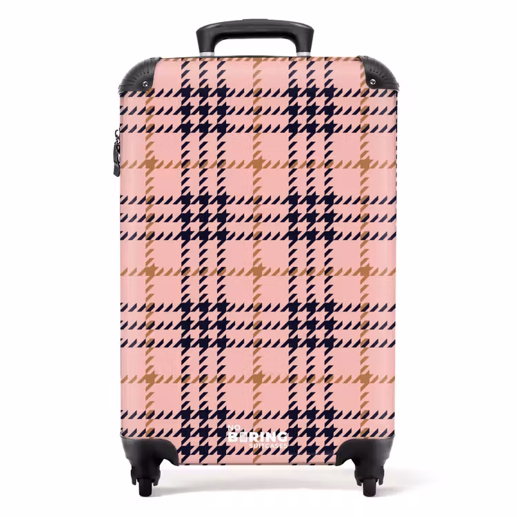 Valise - Structure symétrique à carreaux roses — 1