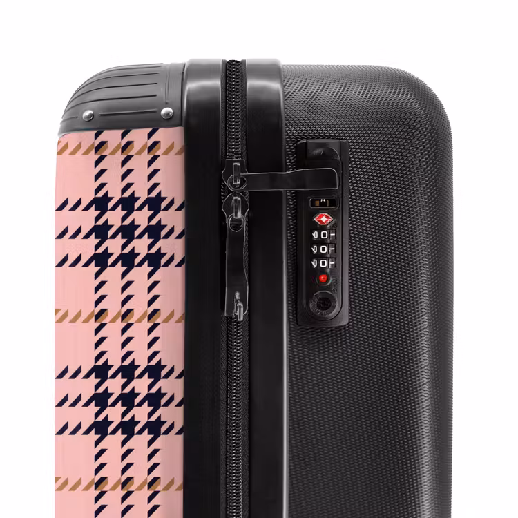 Valise - Structure symétrique à carreaux roses — 6