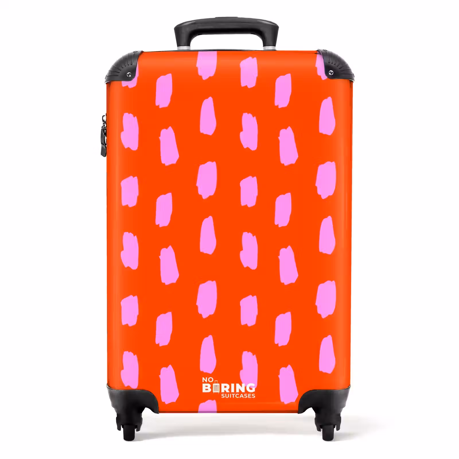 Valise - Motif de taches en rose sur fond rouge vif — 1