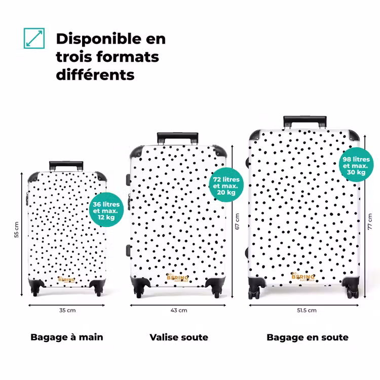 Valise - Des points noirs pleuvent sur une surface blanche — 3