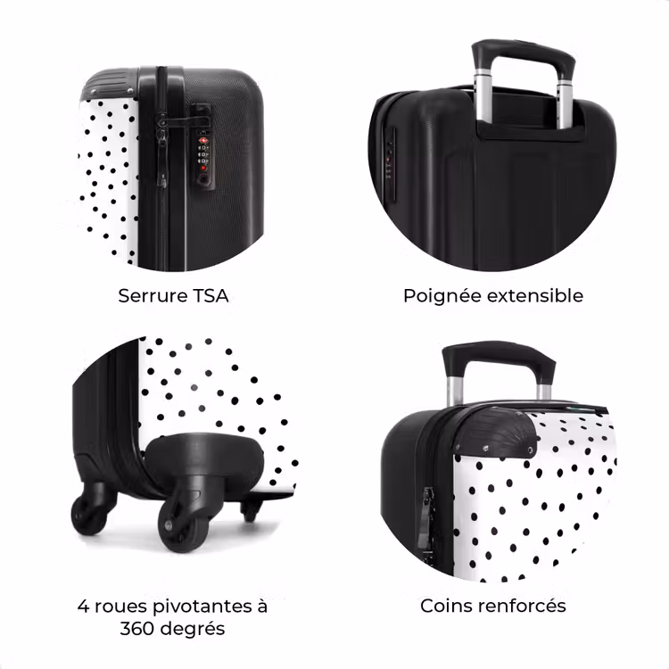Valise - Des points noirs pleuvent sur une surface blanche — 8