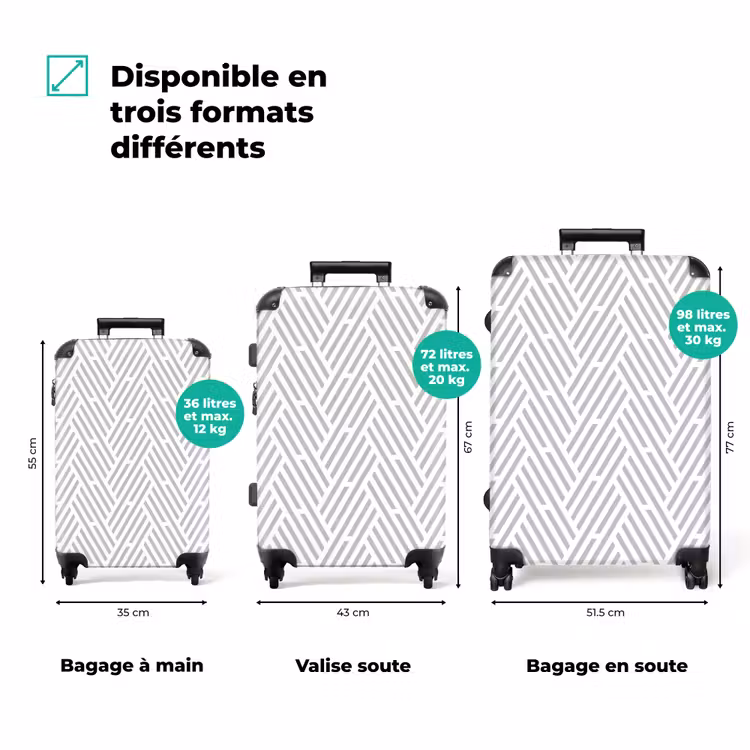 Valise - Graphique - Motif - Moderne - Rayures — 3