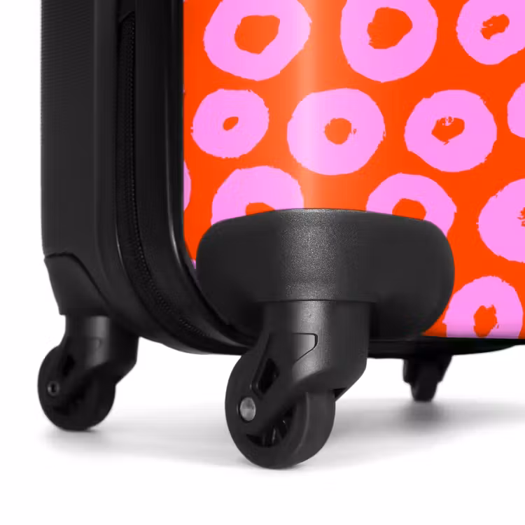 Valise - Motif de cercle rose avec cœur sur fond rouge — 7