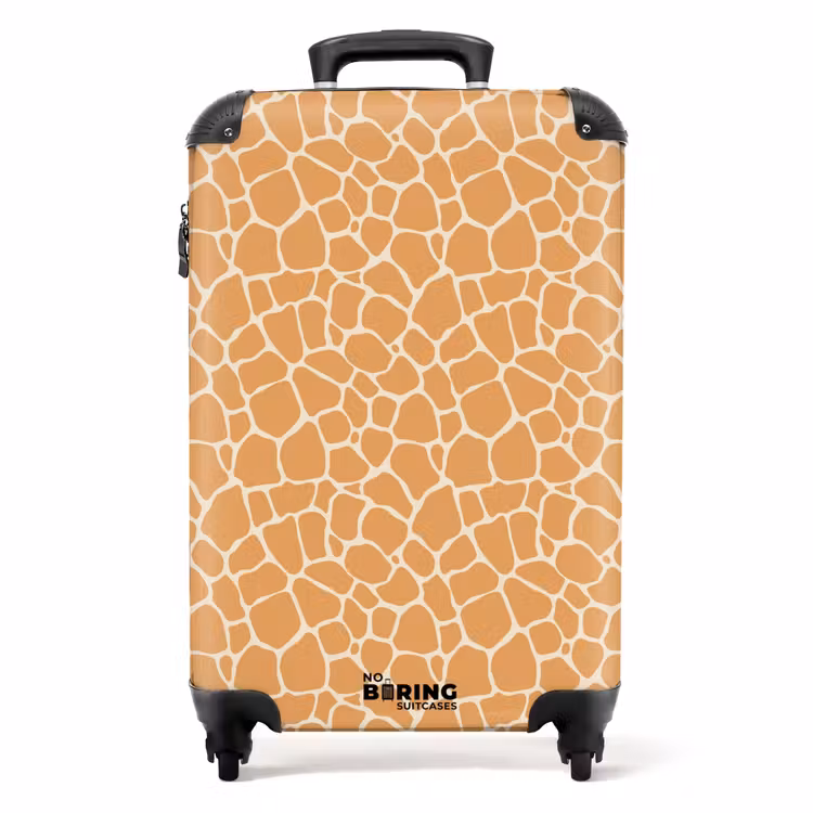 Valise - Motif d'impression de girafe en orange et beige — 1