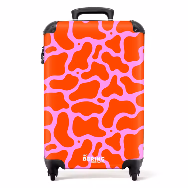 Valise - Motif organique en rouge et rose — 1