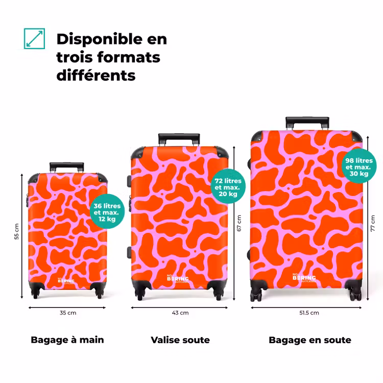 Valise - Motif organique en rouge et rose — 3