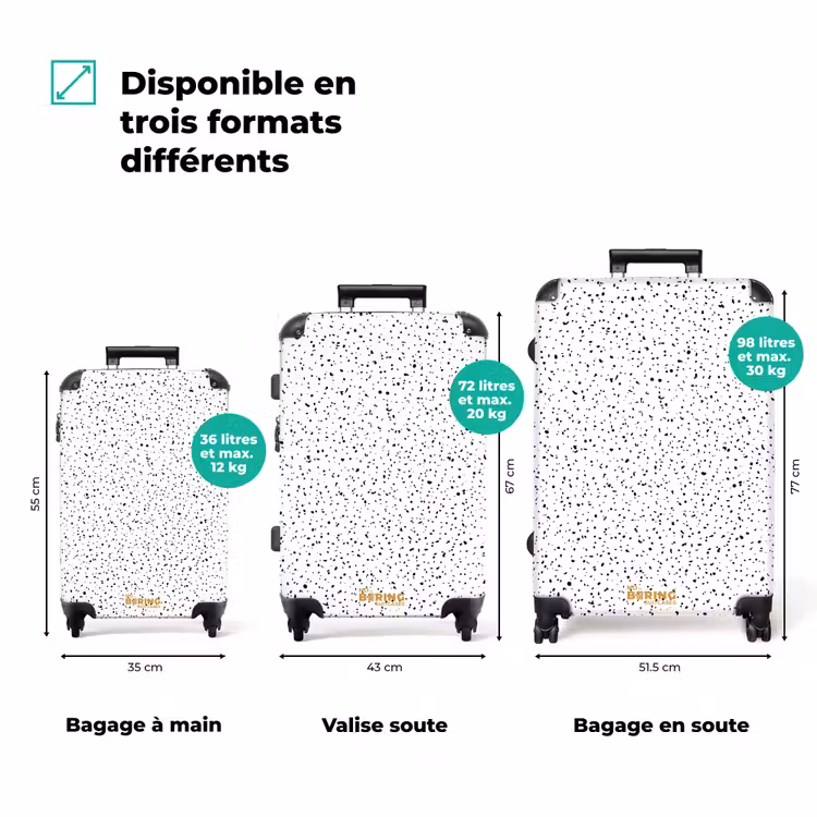 Valise - Petits points sur fond blanc — 3