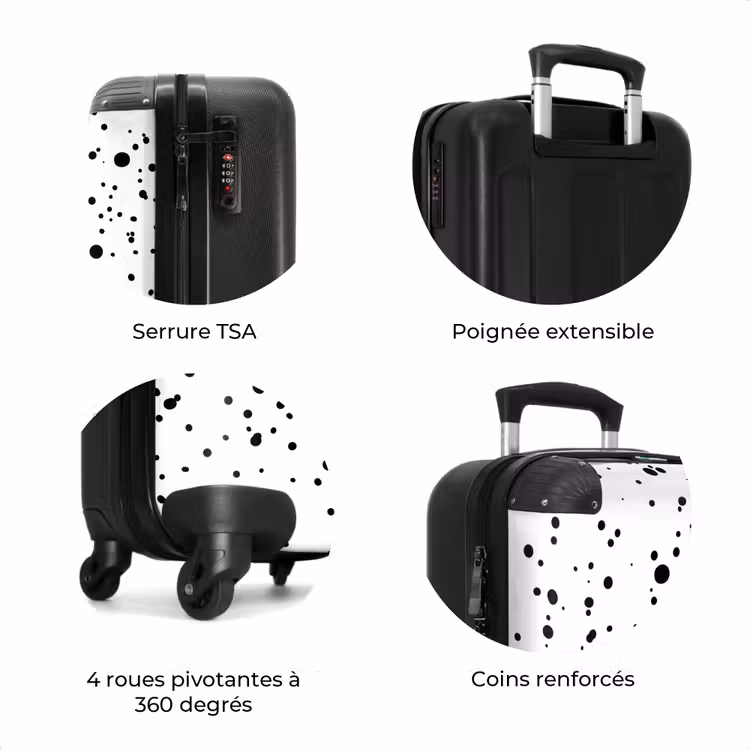 Valise - Points noirs de différentes tailles sur fond blanc — 8