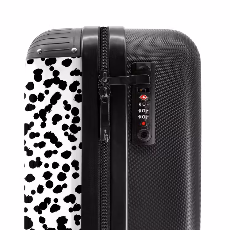 Valise - Points noirs en forme de brosse sur fond blanc. — 6