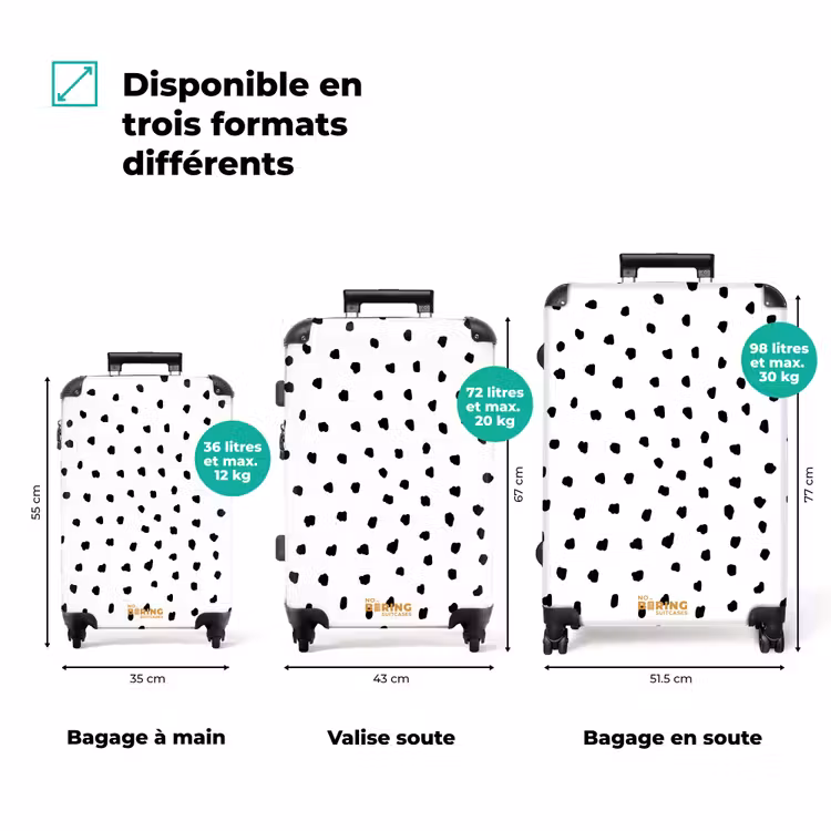 Valise - Points noirs sur fond blanc — 3