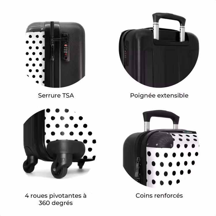 Valise - Points noirs symétriques sur fond blanc — 8