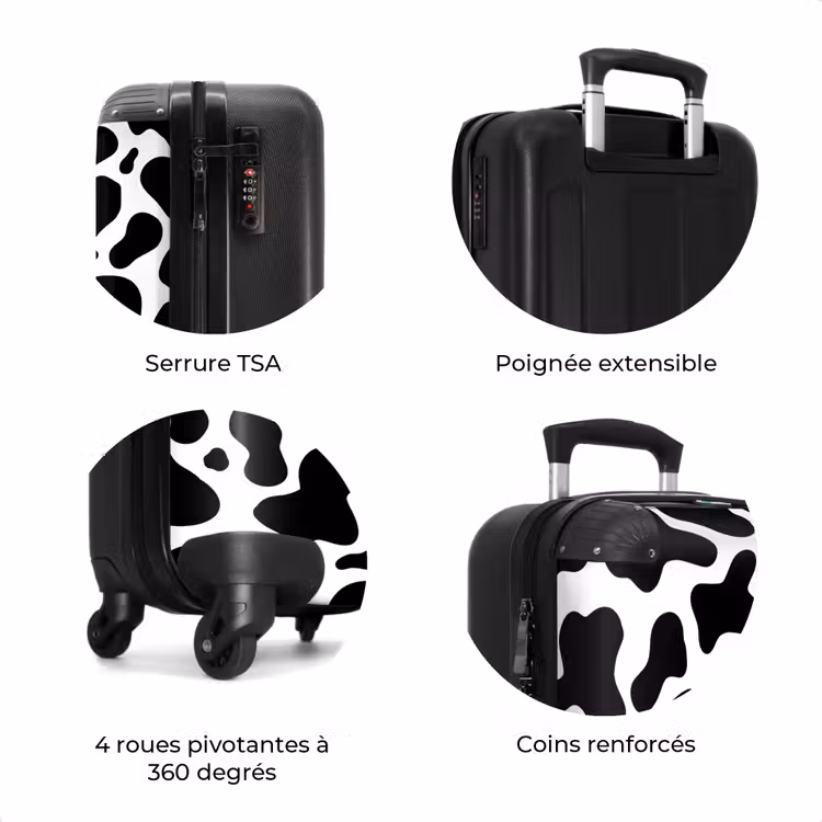 Valise - Taches de vache noires sur fond blanc — 8