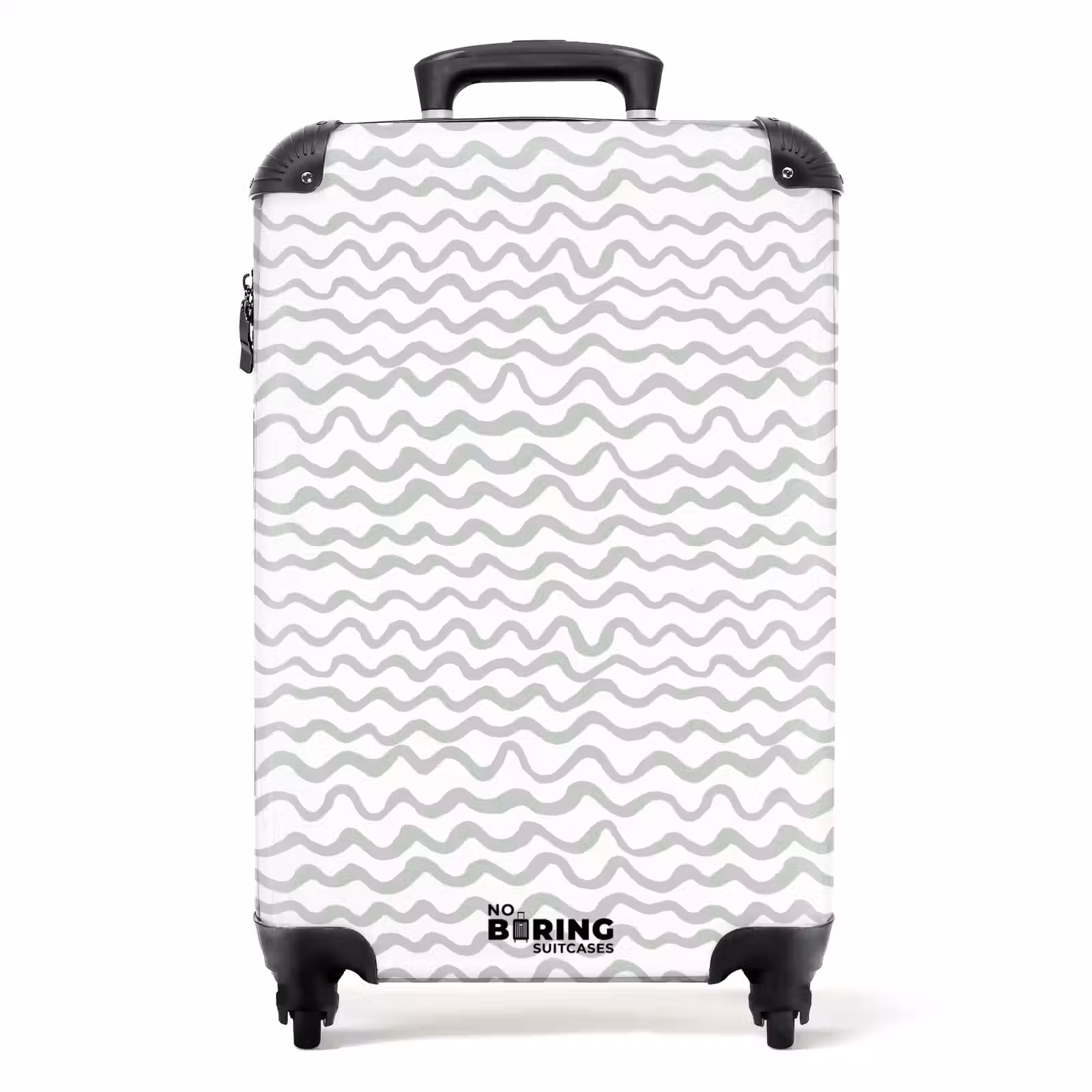 Valise - Lignes ondulées grises sur fond blanc — 1