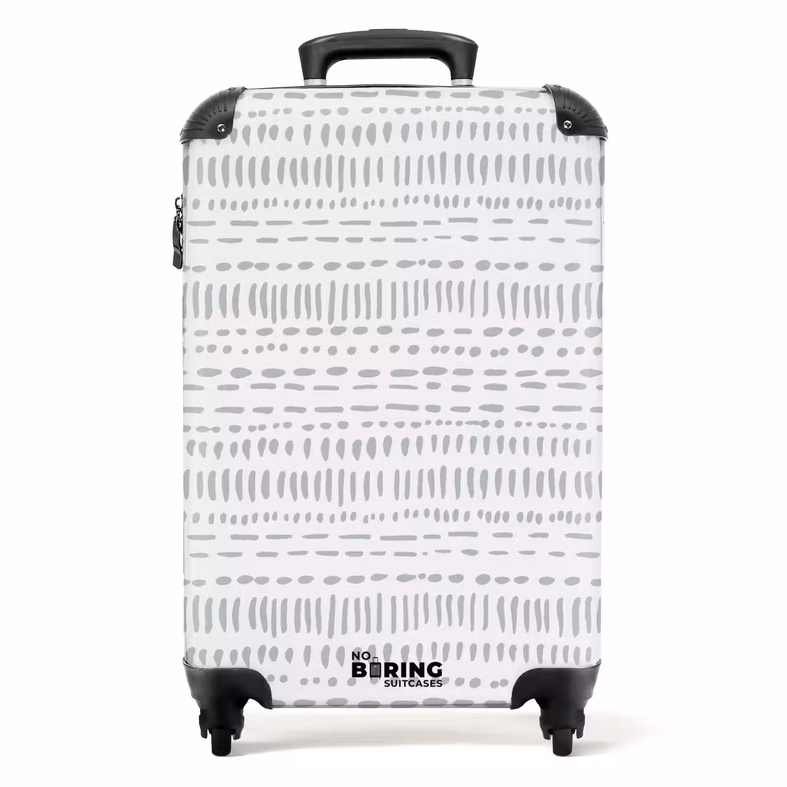 Valise - Motif de rayures grises en pointillés — 1