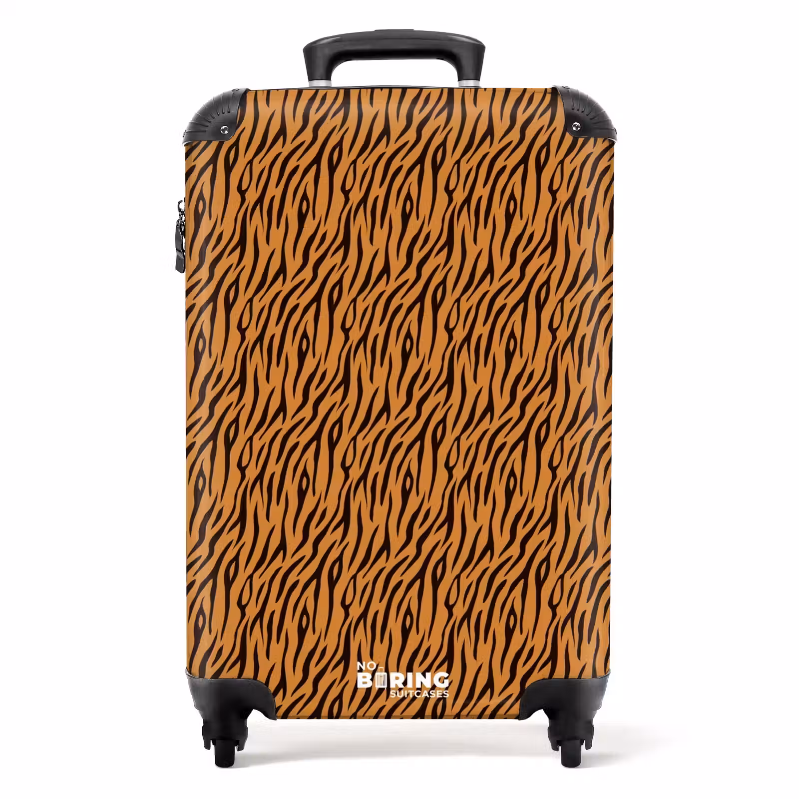 Valise - Rayures tigrées orange avec motif fluide — 1