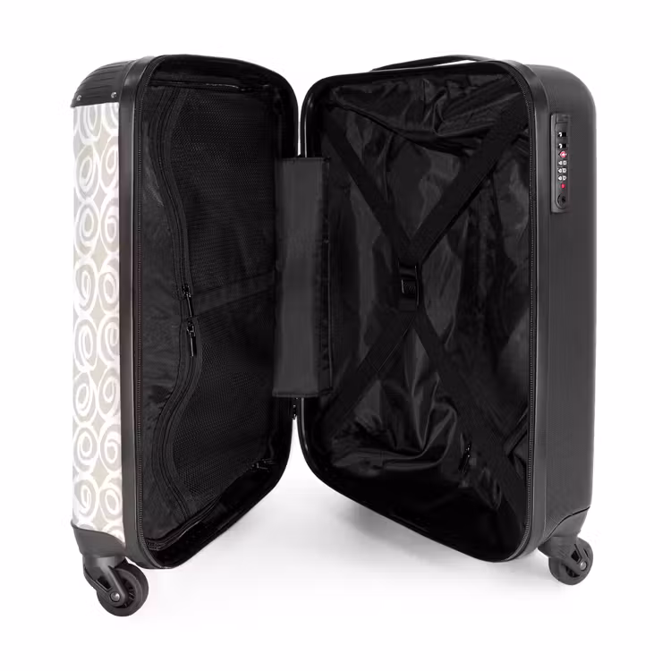 Valise - Boucles blanches sur fond taupe — 4