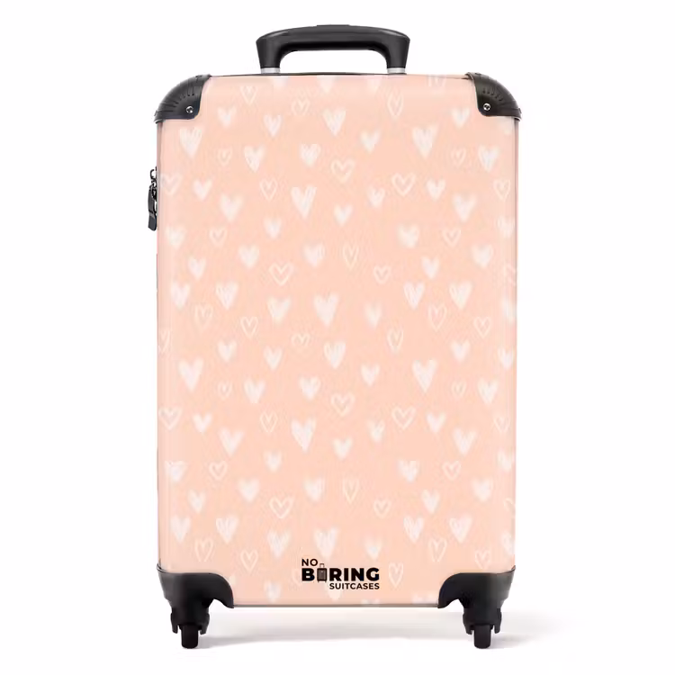 Valise - Coeurs blancs sur fond rose saumon — 1