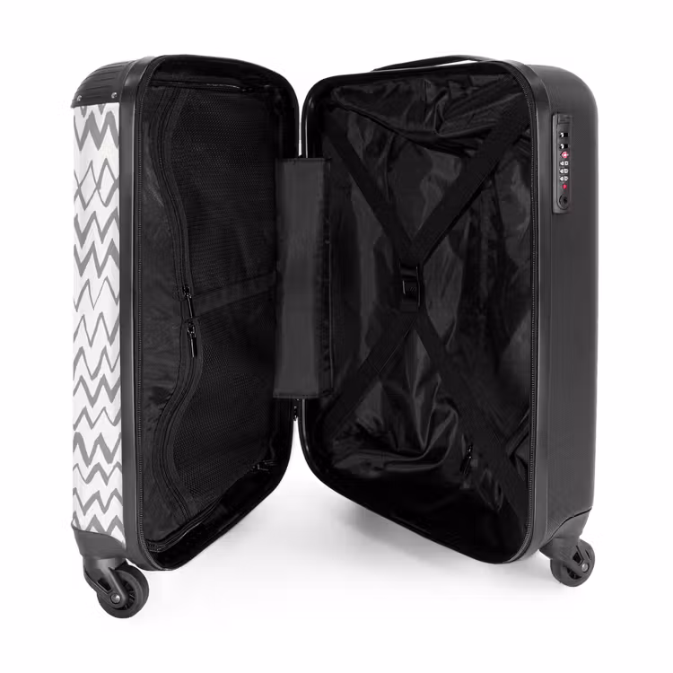 Valise - Coups de pinceau en zigzag en gris — 4