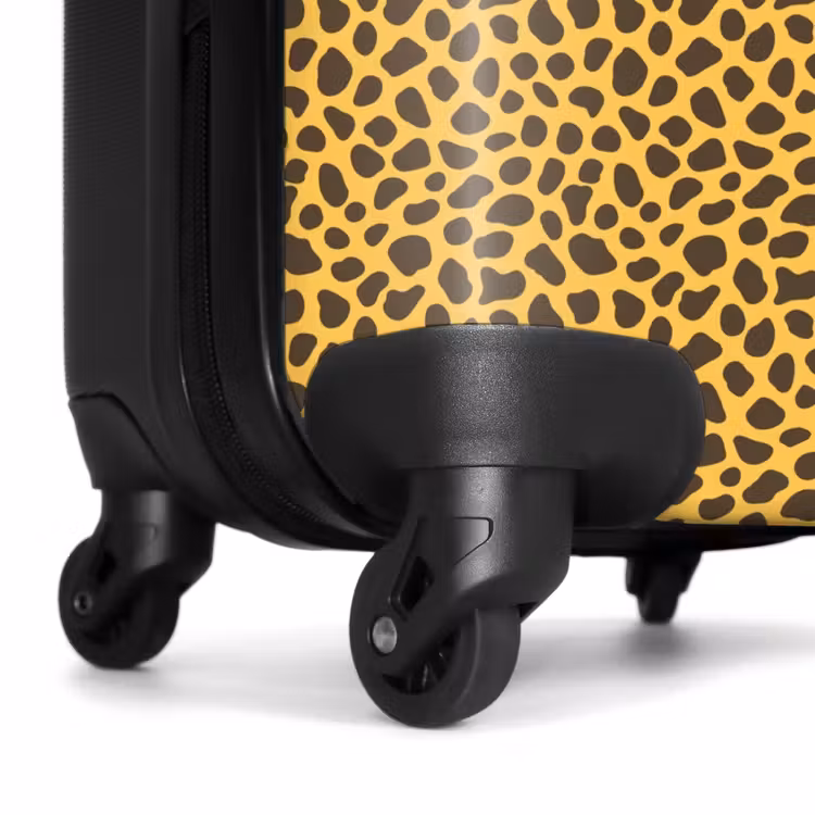 Valise - Fond jaune avec motif léopard dense — 6