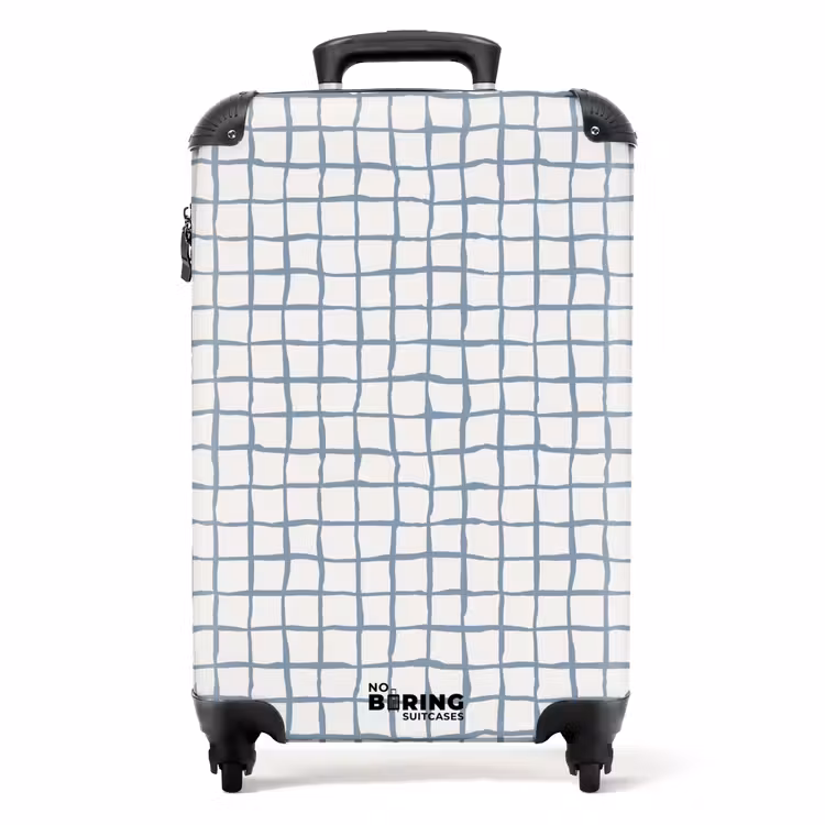 Valise - Grille bleue dessinée à la main avec des angles doux — 1