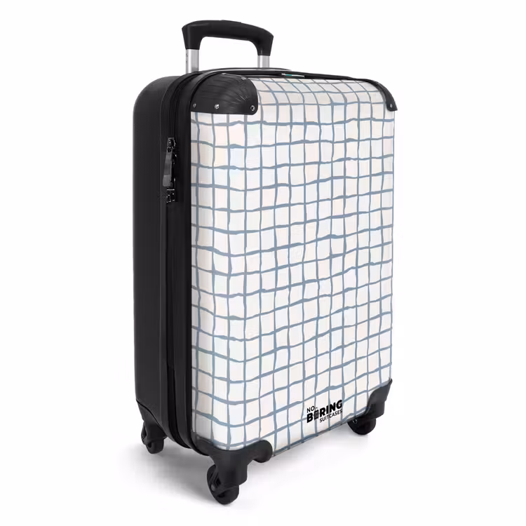 Valise - Grille bleue dessinée à la main avec des angles doux — 2