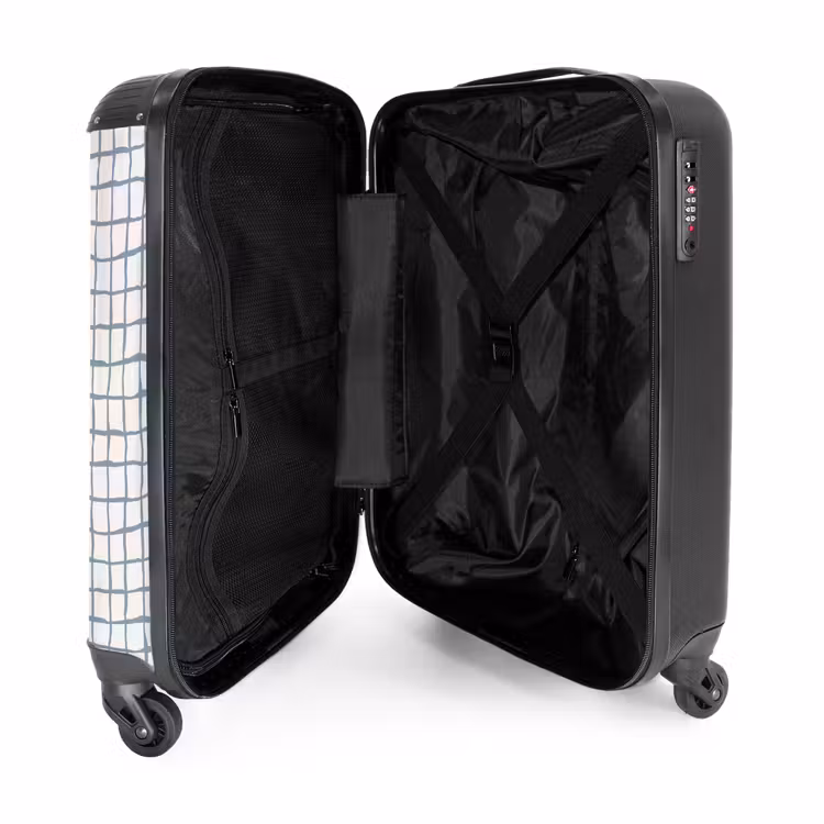 Valise - Grille bleue dessinée à la main avec des angles doux — 4