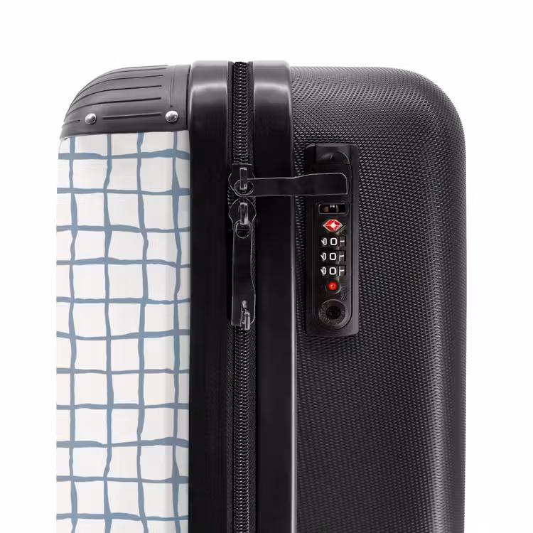 Valise - Grille bleue dessinée à la main avec des angles doux — 5